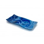 Blue Mid-Century Modern Fused Glass Catchall Dish - BUWXAJLY0