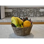 CKBASE 10 Wooden Fruit Bowl,Round Decorative Bowl For Home Decor,Rustic Candy Serving Bowl For Kitchen Counter Farmhouse - BFNN2QDKA