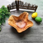 Creative Wood Bowl Root Carved Bowl Handmade Natural Real Wood Candy Serving Bowl 9-10 - BN2UF9UIG