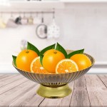 Decorative Footed Bowl Round Plastic Fruit Bowl with Drainage Holes Footed Bowl Terrarium Bowl Fruit Serving Platter Snack Platter Dish Kitchen Table Centerpiece - BX11YW1SZ