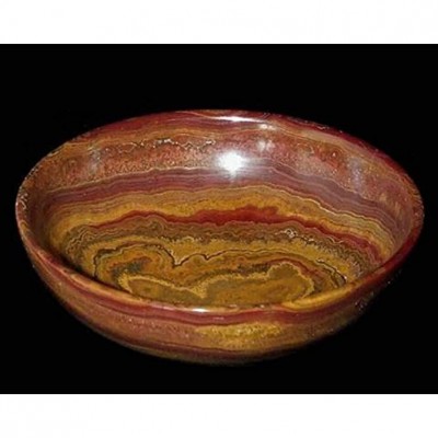 Decorative Red Onyx Stone Bowl Large 8 Inch - B5PNFP85H