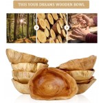DeziWood Irregular Wooden Bowls for Decor Unique Hand Carved Decorative Farmhouse Wooden Fruit Bowls Large Wood Bowl for Nut Keys Jewelry Pine Cones Entryway Table Display 10-12 - B7MHFN3X8