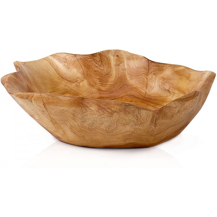 DeziWood Irregular Wooden Bowls for Decor Unique Hand Carved Decorative Farmhouse Wooden Fruit Bowls Large Wood Bowl for Nut Keys Jewelry Pine Cones Entryway Table Display 10-12 - B7MHFN3X8