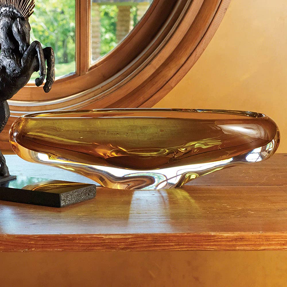 Global Views Canoe Bowl-Amber Art Glass Clear - BHXP0KUPL