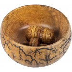 GoCraft Fractal Burn Wood Bowl Decorative Bowl Small 6 Diameter x 3 Height Single Bowl - B3O037OVA