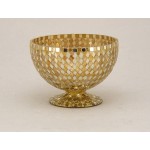 Home Decoration Accessories Decorative Bowl Vase Mosaic Mirror and Amber Diamond Shaped Glass Pieces 6 Diameter - BJGQ2RAVZ