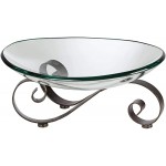 Iron Scroll Stand with Oval Glass Bowl Kensington Hill - BWZVUBTHM