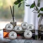MDLUU 6-Pack Mosaic Balls Home Decor Spheres Decorative Orbs for Centerpiece Bowl 3-Inch Diameter Silver - BQUKCP89A