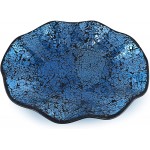 MDLUU Mosaic Centerpiece Tray 12 Decorative Glass Plate Home Decor Glass Bowl for Dining Room Table Coffee Table Gift Turquoise - BQ008Q38A