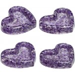 mookaitedecor Amethyst Orgone Crystal Tray Holder Display Decorative Stone Bowl Jewelry Trays for Tabletop Ornament 4.8 Inch Wide Heart Shape - BWA4IX7XE