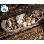 Moxy Meadows Wooden Dough Bowl 16 long Wooden Decorative Bowl great as a Centerpiece Bowl Fruit Bowl Bread Bowl or Farmhouse Décor. Add style to your home with our wooden dough bowls for décor. - BK5YARDXL