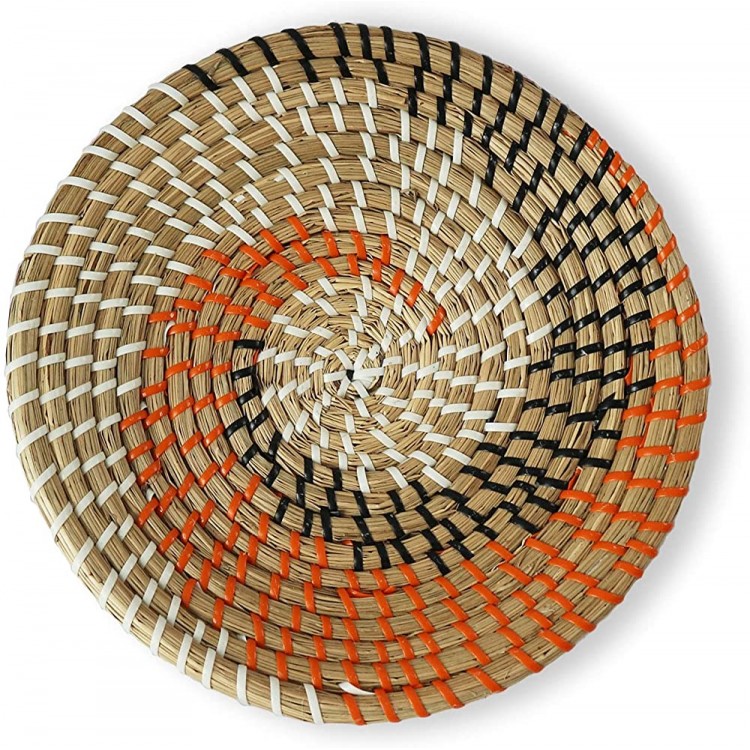 Natural Woven Fruit Basket Bowl | Handmade Seagrass Decorative Bowl Chic Rustic Boho Decor Wall Hanging | Great Housewarming Gift Color Spiral 9.8'' - BP63BJOL7
