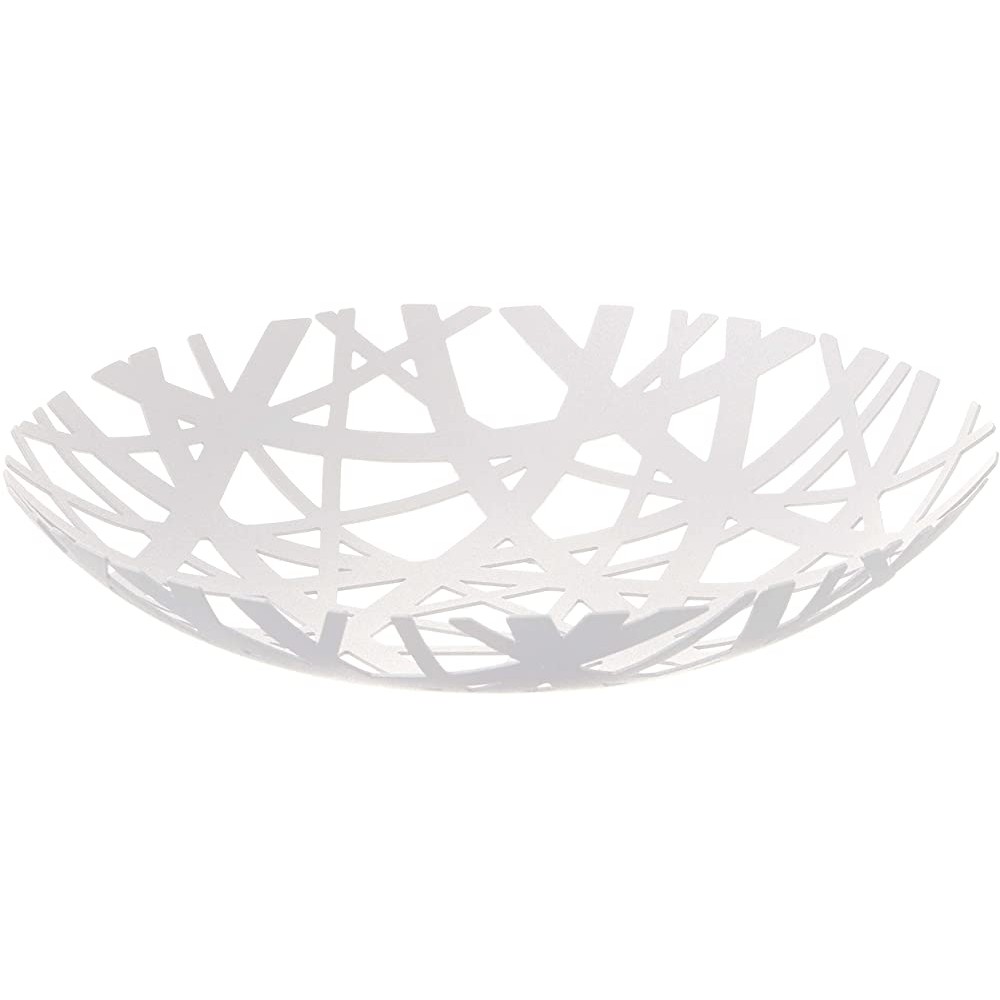 Red Co. 10 inch Round Decorative Powder-Coated Metal Steel Centerpiece Bowl White - B8K20EAHY