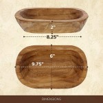 Rustic Curiosities Mini Dough Bowl For Decor or Display Hand Carved 9.75 Inches Long For Fruit Bread Moss and Rattan Wicker Balls and More Farmhouse Decorative Wood Bowl - B09A6C8YQ