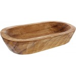 Rustic Curiosities Mini Dough Bowl For Decor or Display Hand Carved 9.75 Inches Long For Fruit Bread Moss and Rattan Wicker Balls and More Farmhouse Decorative Wood Bowl - B05LBMPFJ
