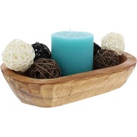 Rustic Curiosities Mini Dough Bowl For Decor or Display Hand Carved 9.75 Inches Long For Fruit Bread Moss and Rattan Wicker Balls and More Farmhouse Decorative Wood Bowl - B05LBMPFJ