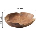 Serene Spaces Living Large Exotic Bali Bowl Handmade Wooden Decorative Bowl for Décor Parties Wedding Centerpiece Measures 16 Long 7.1 Wide & 2 Tall - BUH8E3CHN