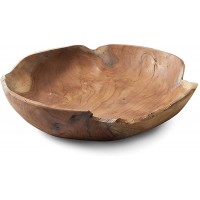 Serene Spaces Living Large Exotic Bali Bowl Handmade Wooden Decorative Bowl for Décor Parties Wedding Centerpiece Measures 16" Long 7.1" Wide & 2" Tall - BUH8E3CHN
