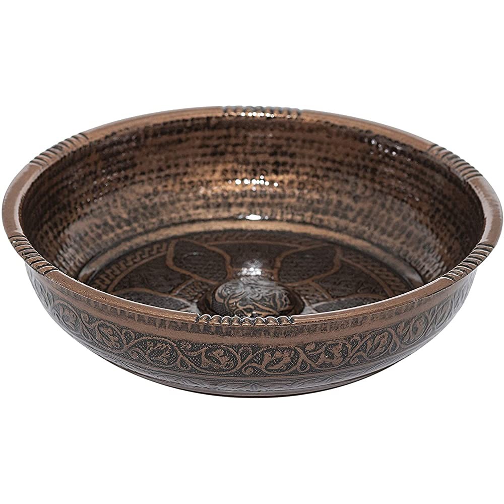 Turkish Authentic Copper Bath Bowl & Hammam Bowl 440gr 15.50 oz Made of Zinc Copper - B0HZCWH0K