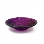 Vibrant Purple Jewel Tone Art Glass Decorative Bowl with a Textured Starburst Design - BN1FVFYBL