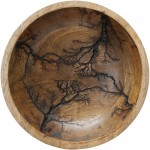 WHW Whole House Worlds Tree of Life Embellished Mango Wood Bowl Handcrafted Incised Details Durable Lacquered Finish 9.75 W x 2.75 H inches 1.5 lbs - BMUVIM64D