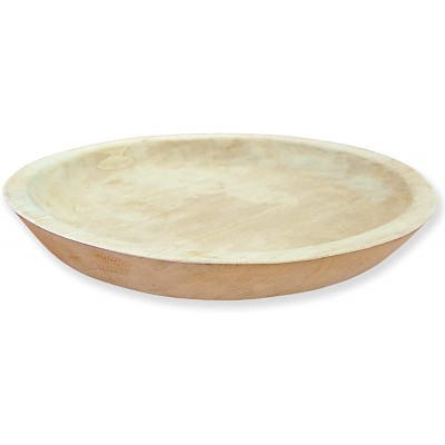 Wooden Bowl Decorative Trays for Home Décor 11" Wide Farmhouse Decorative Wood Bowl Snack Fruit Serving Bowl Kitchen Dining and More - BJ2UJIP3K
