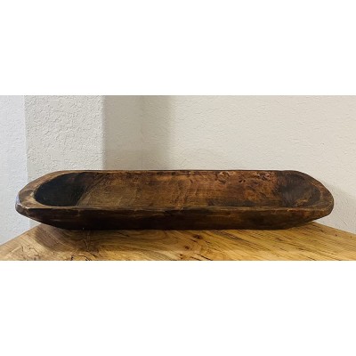 Wooden Dough Bowl 20" in x 6" in x 2" in | Farmhouse Rustic Decorative Bowls Natural Brown - BOPL1XG9P