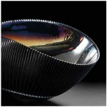 YourMurano Decorative Glass Bowl in Black Tones with a Shell Like Texture Panther - B40T2XJMY