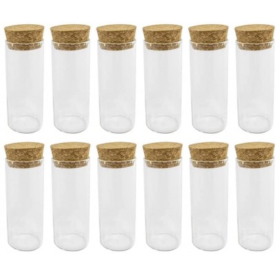 0.85oz Glass Bottles with Cork 12pcs 25ml Decorative Wish Bottles with Cork Stopper - B33YHTYFT