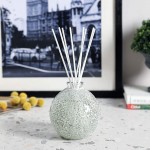 12 Ounce Clear Mosaic Glass Diffuser Bottles with Black and White Fiber Sticks Bottle Size:4.1X4.3 inch Set of 2 - BGOJZQJEJ