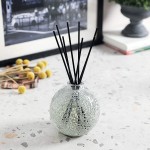 12 Ounce Clear Mosaic Glass Diffuser Bottles with Black and White Fiber Sticks Bottle Size:4.1X4.3 inch Set of 2 - BGOJZQJEJ