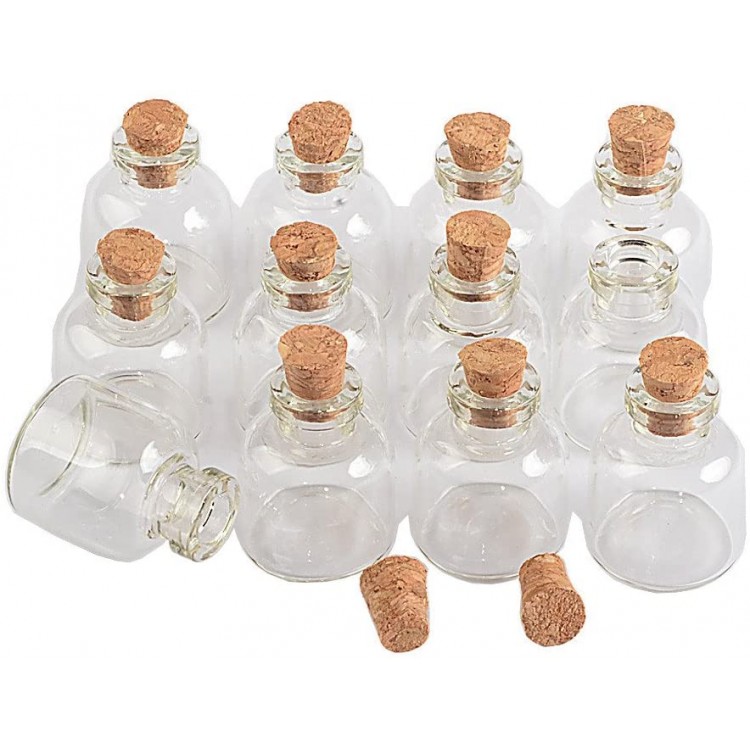 12 Units 4ml Mini Transparent Glass Cork Bottles Glass Vials Jars Empty Storage Wishing Bottles Decorative DIY Wholesale 12 4ml - BTOC5J6PV
