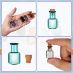 18 Pieces Mini Glass Color Bottles Wishing Bottle Tiny Jars Vials Rectangle Cute Bottles with 18 Pieces Corks for Party Wedding DIY Decoration - B3SJAR94Q