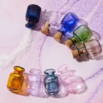 18 Pieces Mini Glass Color Bottles Wishing Bottle Tiny Jars Vials Rectangle Cute Bottles with 18 Pieces Corks for Party Wedding DIY Decoration - B3SJAR94Q