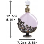 30ml Antique Victoria Curved Crystal Perfume Bottle Fancy Retro Flat Body Refillable Fragrance Containers - BRK2Y023G