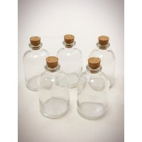 Ben Collection 3" Decorative Round Glass Bottle with Cork Top Set of 12 Bottles Clear - BWNBZE9MH