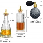 Bitters Bottle Set of 3 Glass Decorative Bottles with Dasher Top Atomizer Spray Bottle 3.4oz Great for Cocktail Bartender Home Bar - BHFP78NMJ