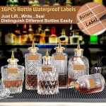 Bitters Bottle Set of 6 Glass Bitters Bottle,with Zinc Alloy Dash Top Perfect for Bartender Home Bar - BRPIT5PU6
