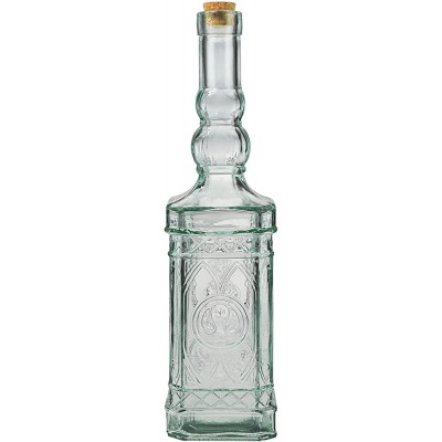Couronne Company Ornate Decorative Bottle with Cork G5033 23.7oz Clear 1 Piece - B1X3N3BLL