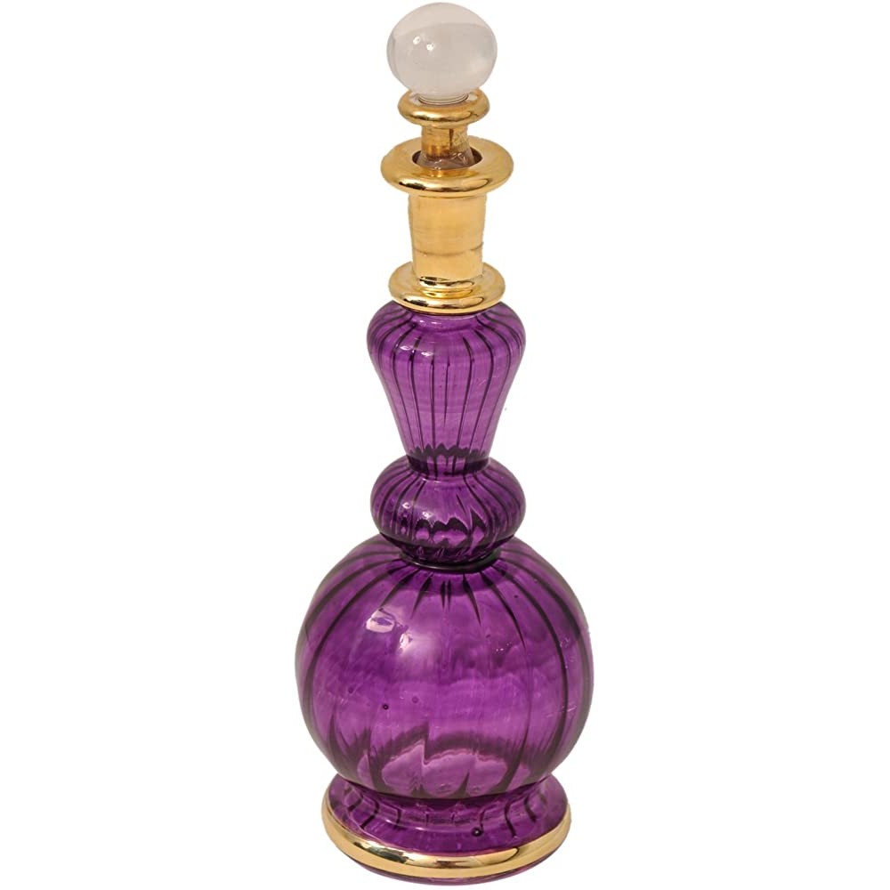 CraftsOfEgypt Egyptian Perfume Bottles Single Large Hand Blown Decorative Pyrex Glass Vial Height inch 5.75 inch 15 cm - BQ5NHB3BW