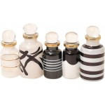 CraftsOfEgypt Genie Blown Glass Miniature Perfume Bottles for Perfumes & Essential Oils Set of 10 Decorative Vials Each 2 High 5cm Black and White - BEE8XHHRV