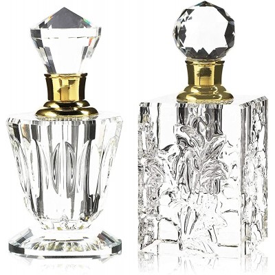 Crystal Perfume Bottle Set Vintage Style 2 Pack - B3JZ7PV2V