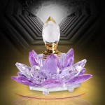 Crystal Purple Vintage Perfume Bottles Empty Lotus Flower Figurines Glass Gifts for Her Girlfriend Wife - BCQFJ51L7