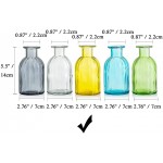 Glass Cylinder Vases Stripe 6Pcs for Centerpieces Yellow Bud Vases Decorative Glass Bottles Flower with Vase for Dining Table Home Wedding Decor - B75HTMHNX