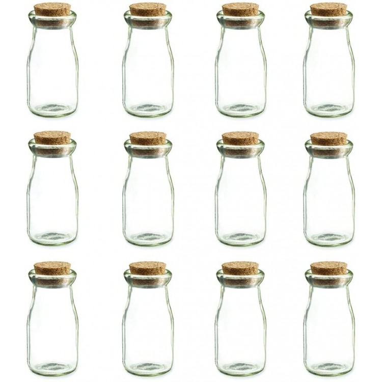 Kate Aspen Vintage Milk Shaped Corked Glass Baby Shower Party Favor Centerpiece Bud Vase Decorative Bottles Set of 12 Clear 12 Count - BWFRZ0Y2Q