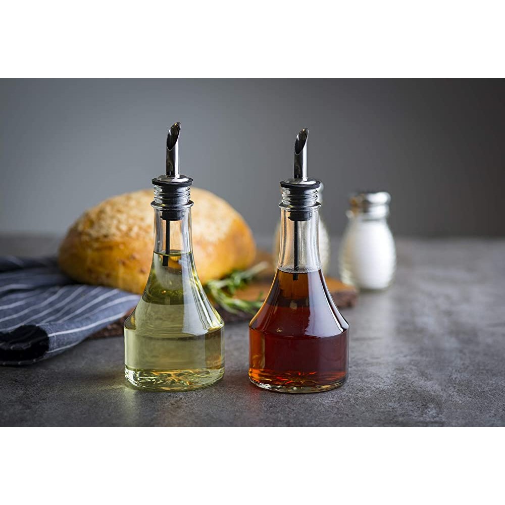 KegWorks Glass Syrup Bottle with Stainless Steel Pourer,transparent 8 oz - B30GFKNE7