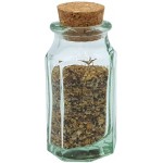 Kitchen Supply Green Glass Spice Bottle with Cork Lid - B2D31E9S9