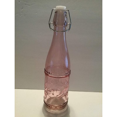 Mauve Glass Bottle 12” Decorative Bottle with White Plastic Seal - BGPDMKCOM