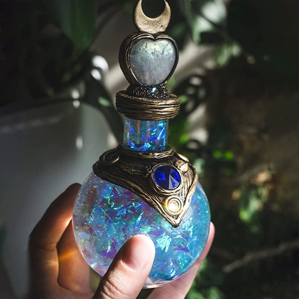 Mermaid Aura Magic Potion Moon Magic Potion Decorative Bottle Resin Decoration Handmade Crystal Gemstone Wishing Bottles Gifts for Her Girlfriend Wife a3 - BURU6GOPM