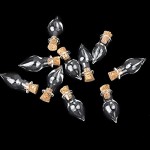 Mini Glass Bottles Drop Shape Clear Jars with Cork Hanging Wish Bottles Exquisite Decorative Ornaments 10Pcs - B1KN6ADIJ